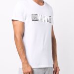 Balmain Tshirt (White) / metallic-logo crew-neck T-shirt