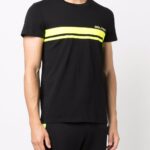 Balmain Tshirt (Black) / stripe logo-print T-shirt