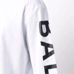Balmain Tshirt (White) / side logo-print oversize T-shirt