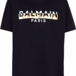 Balmain Tshirt (Black) / foil logo-print T-shirt