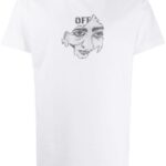OFF-WHTE Tshirt (White ) / Face – motif printed T-shirt