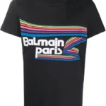 Balmain T-shirt (Black) / Flocked Logo -T-shirt