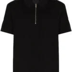 GIVENCHY PARIS Tshirt (Black) / ZIPPED POLO SHIRT IN COTTON