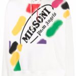 PALM ANGELS Sweatshirt (White) / x Missoni Sport large print hooded sweatshirt