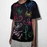 FENDI Tshirt (Black) / x Noel Fielding logo-lettering T-shirt