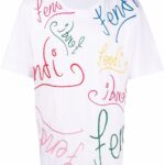 FENDI Tshirt (White) / x Noel Fielding logo-lettering T-shirt