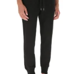Dolce&Gabbana Tracksuit set (Black) / logo plaque hoodie/ drawstring cotton sweatpants