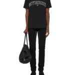 GIVENCHY PARIS Tshirt (Black) / Givenchy men’s black college embroidery t-shirt