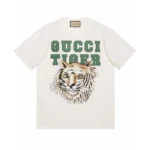 GUCCI Tshirt (White) / Gucci Tiger logo print T-shirt