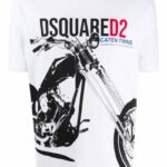 Dsquared2 Tshirt (White) / Motorbike Print T-shirt