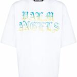 PALM ANGELS T-shirt (White) / Degrade logo print cotton T-shirt