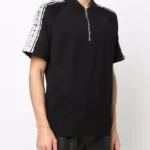 GIVENCHY PARIS Tshirt (Black) / ZIPPED POLO SHIRT WITH TAG EFFECT 4G GIVENCHY
