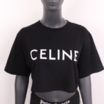 CELINE – CROPPED T-SHIRT WITH CELINE PARIS PRINT