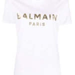 Balmain – Metallic-logo button-embellished T-shirt