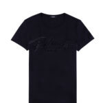 BALMAIN Tshirt (Black) / flocked logo print T-shirt
