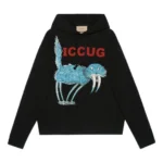 GUCCI Sweatshirt (Black) / With ICCUG animal print by Freya Hartas
