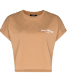 Balmain – Logo Embroidered Cropped T-shirt