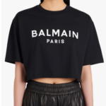 Balmain – Cropped Logo Print T-shirt